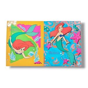 2 Vintage 90s The Little Mermaid Pocket Folder Impact International EUC